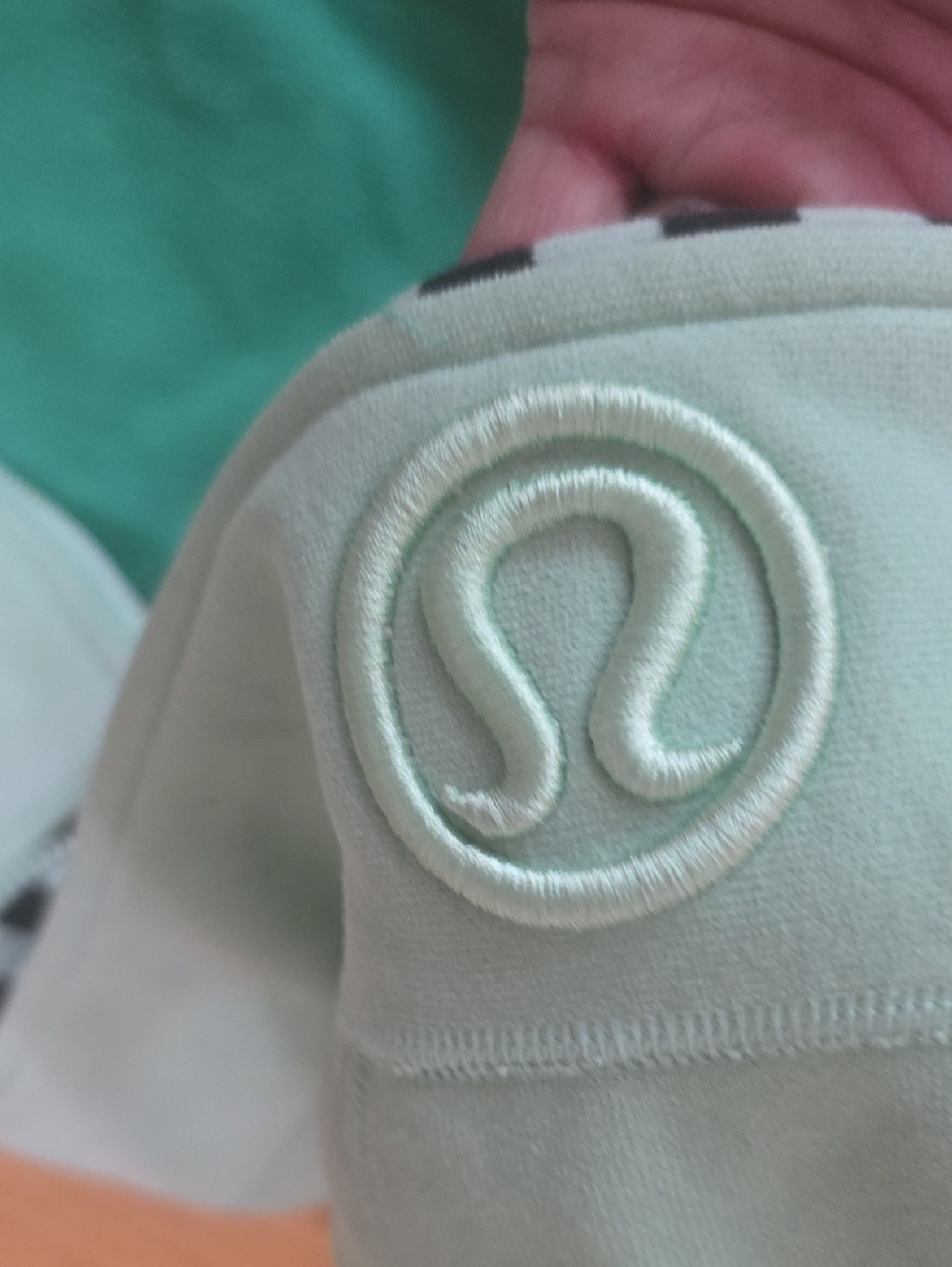 Superthick, Fleece Lined Lululemon  Mint Green Hooded Jacket with Striped Trim - Picture 4 of 6